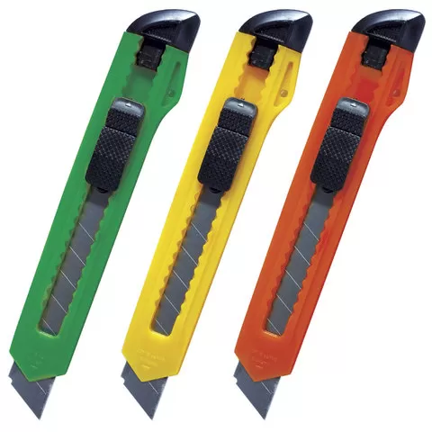 Нож канцелярский 18 мм ERICH KRAUSE «Standard», автофиксатор, корпус ассорти, подвес