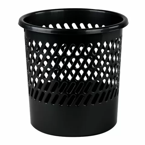 Корзина для бумаг сетчатая, 11 л, черная