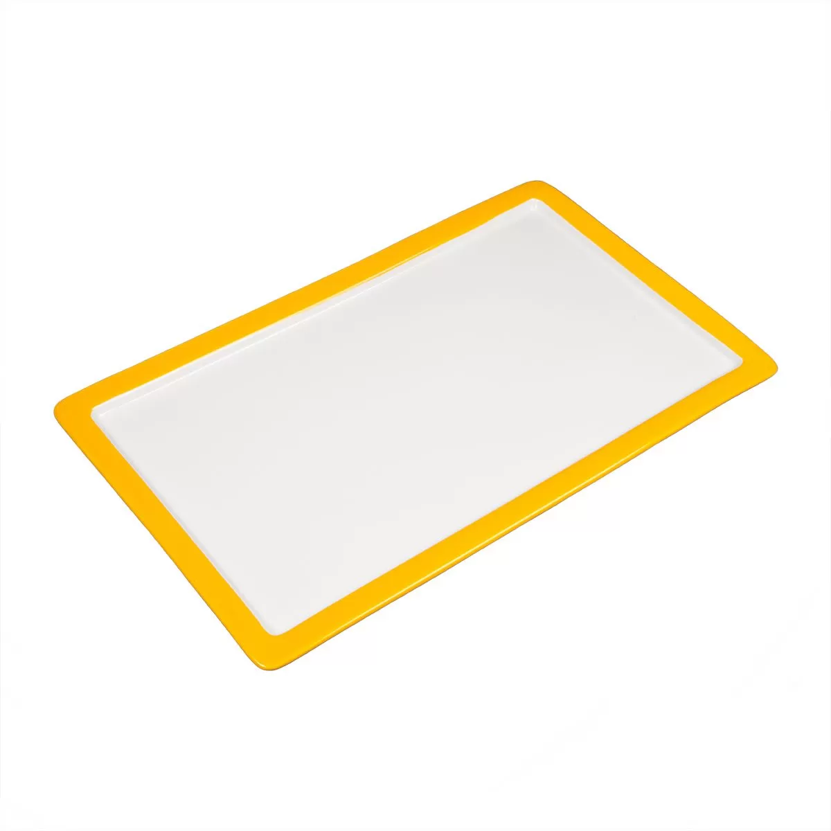 Гастроемкость 1/1-20 (52,5*32*2 см), желтый борт, фарфор, P.L. Proff Cuisine