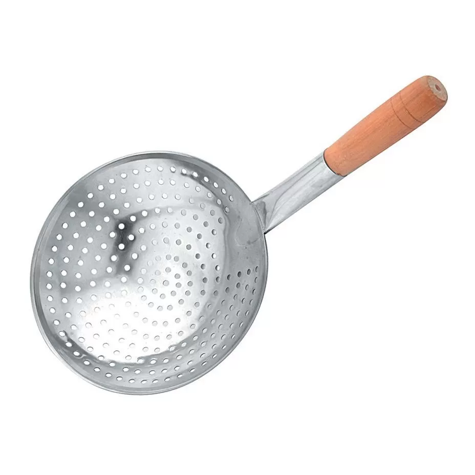 Половник-шумовка короткий "Китайский" с деревянной ручкой, d 24 см,  P.L. Proff Cuisine