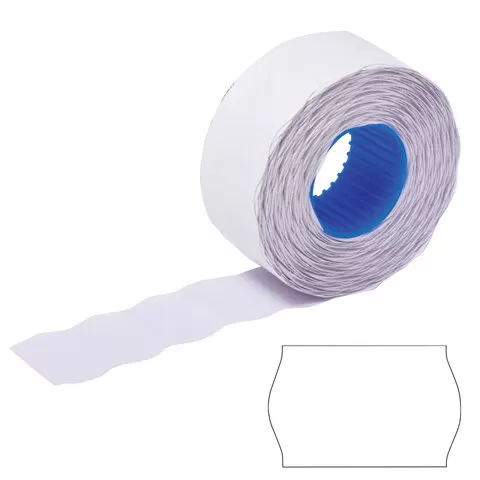 Этикет-лента 26х12 мм, волна, белая, комплект 5 рулонов по 800 шт