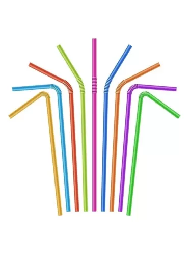 Трубочка 8*240мм ассорти с изгибом/500шт/уп/10