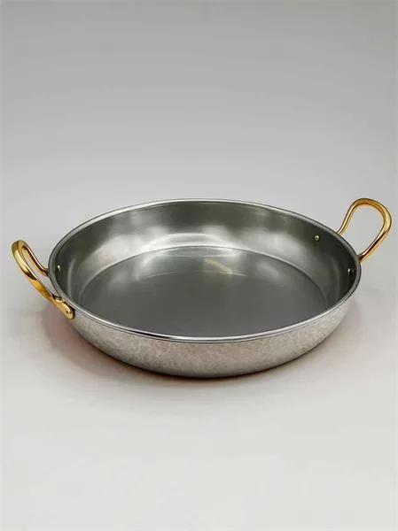 Сковорода 23х4,5 см с двумя ручками «Бином», алюминиевая с нержавеющей сталью, с тиснением