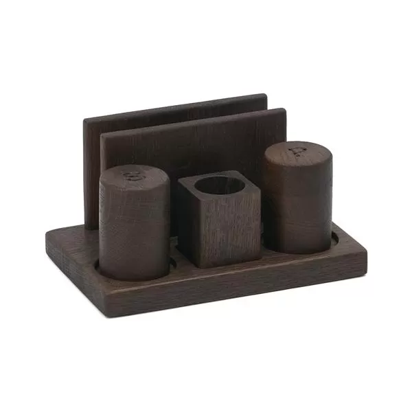 Набор для специй и салфеток дуб коричневый 19,5х12 см