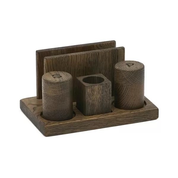 Набор для специй и салфеток дуб, орех 19,5х12 см