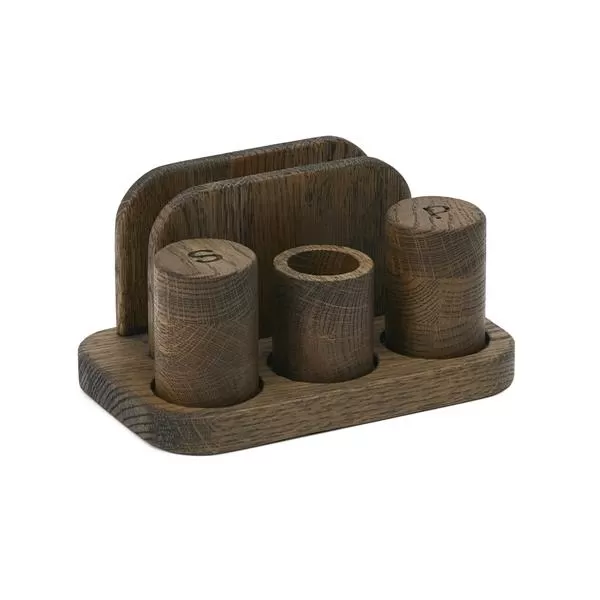 Набор для специй и салфеток дуб, орех 19,5х12 см