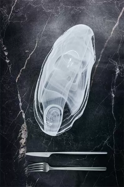 Тарелка овальная 30×14,5 см h 3 см, стекло, цвет / декор белый, Fenice